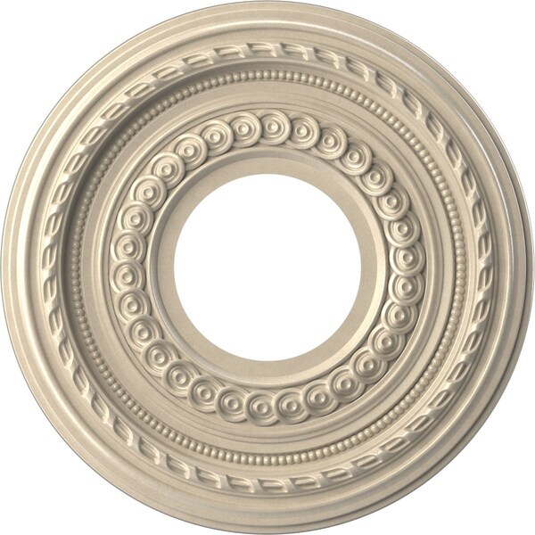 Ekena Millwork Cole PVC Medallion (Canopies up to 4 1/4"), 10"OD x 3 1/2"ID x 3/4"P, Universal Metallic Pearl Mist CMP10COEPE - main